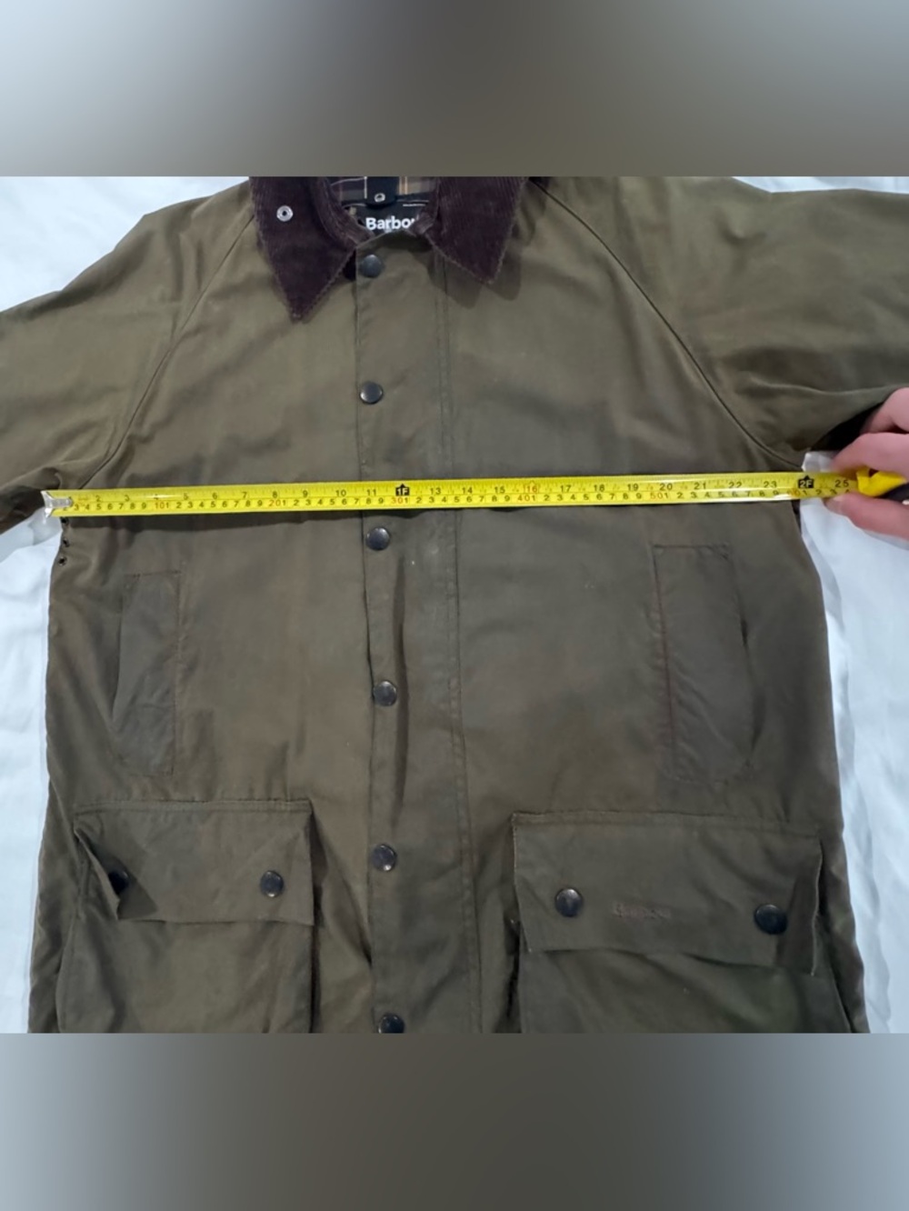 Vintage Barbour Classic Beaufort Waxed Jacket Corduroy Collar Detachable Vest